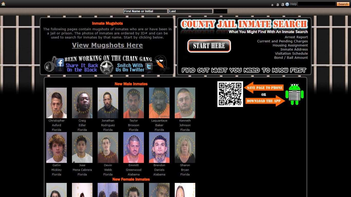 Recent Arrest Mugshots And Inmate Search - County Jail Inmate Search